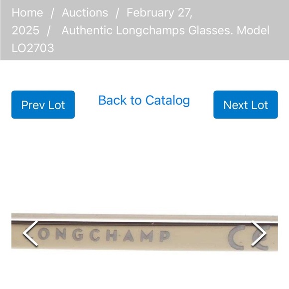 Longchamp glasses black metal frame with gold trim and case